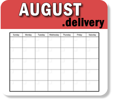 www.august.delivery, pre-ordered for delivery in August, a corporate monthly domain name for a global, corporate spreadsheet delivery schedule for sale via the NextWorkingDay™ portfolio